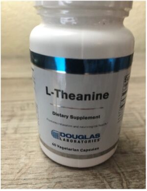 pill bottle with label: L-Theanine
