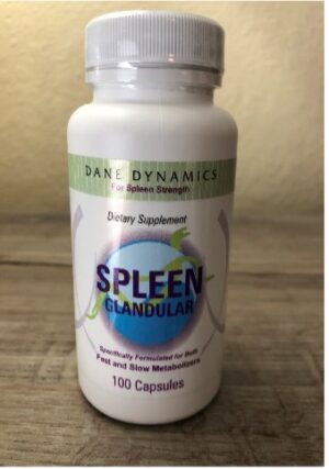 pill bottle with label: Spleen Glandular